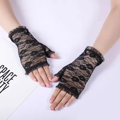 Floral Lace Fingerless Gloves (1 pair)